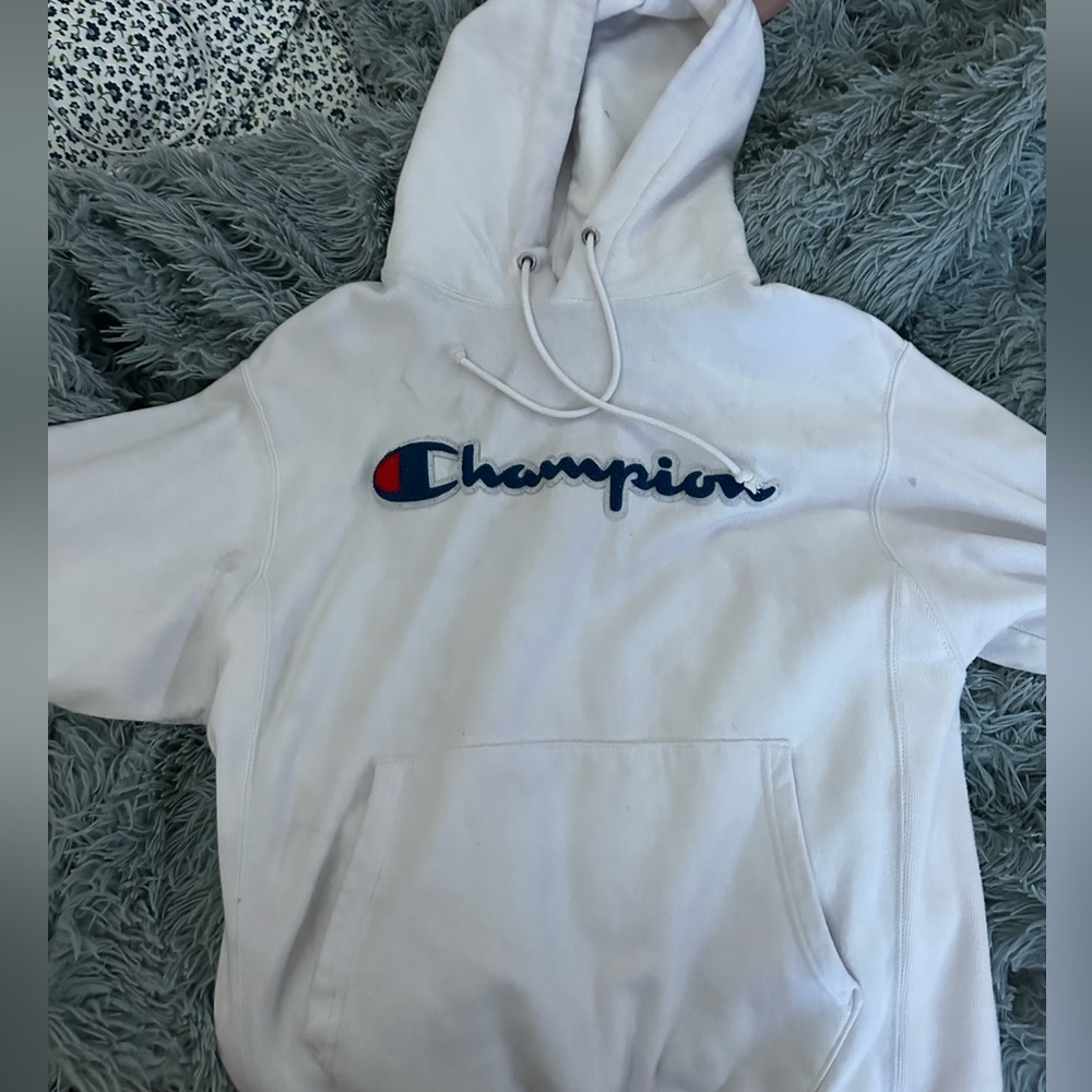 white champion hoodie (limited edition) ! gently used